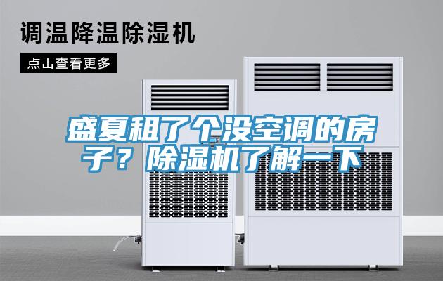 盛夏租了個(gè)沒(méi)空調(diào)的房子？除濕機(jī)了解一下