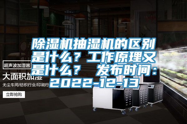 除濕機抽濕機的區別是什么？工作原理又是什么？ 發布時間：2022-12-13